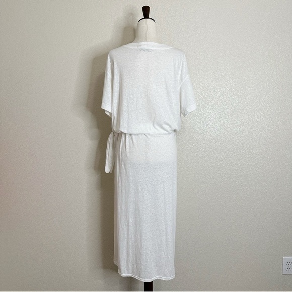 Free People Beach White Tie Waist Midi Dress, Sz Small - Picture 8 of 12